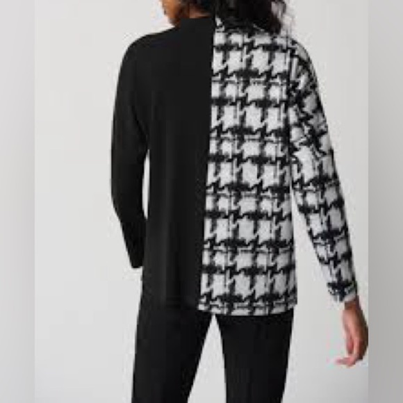 NWT Joseph Ribkoff Canada Plus S 16 Houndstooth Sweater Black And White - Picture 3 of 12